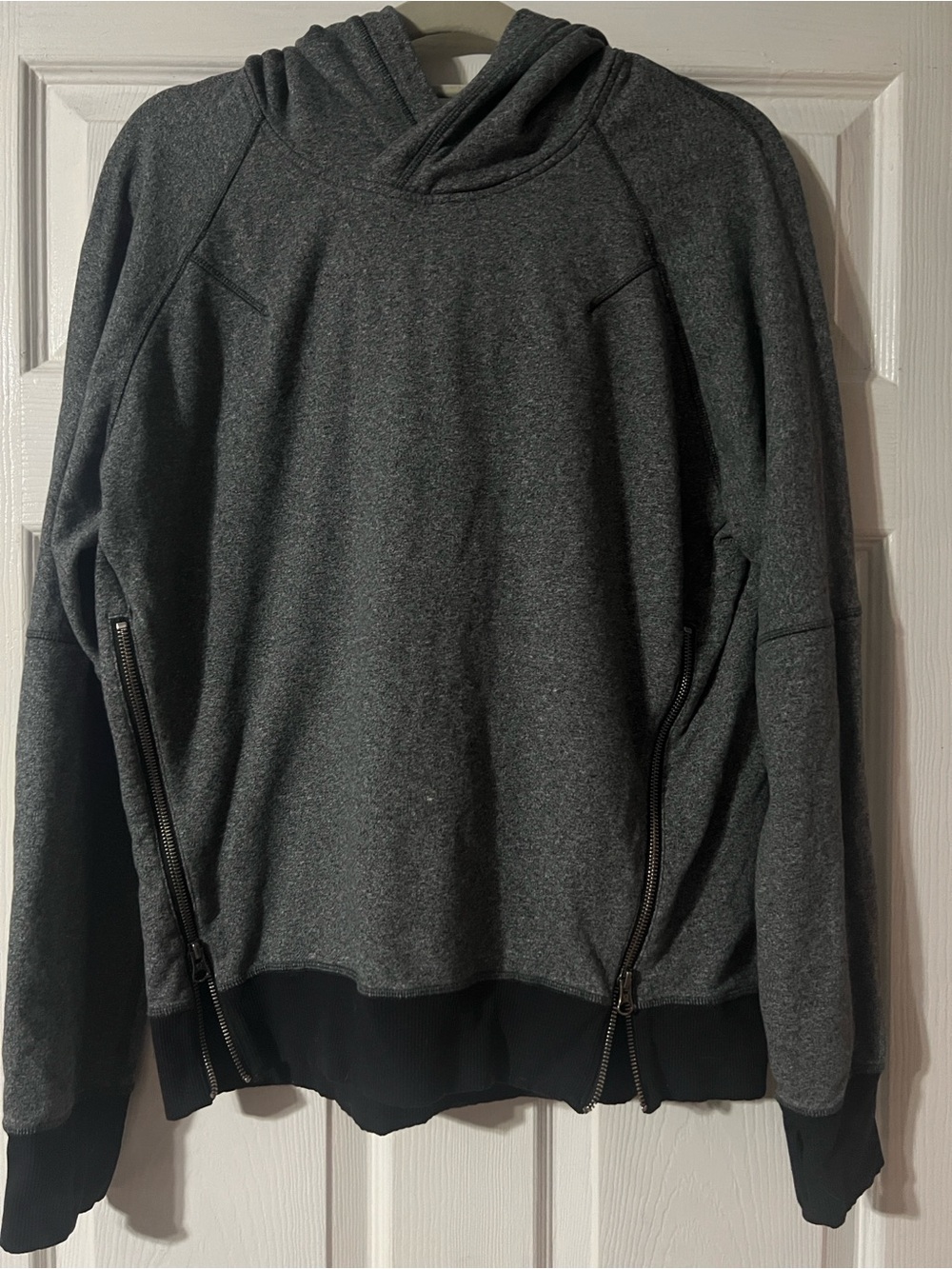 lululemon athletica Heather Charcoal Hooded Pullover with Side Zips